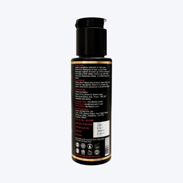 MAVISH Luxe Essentials Hairvana Rosemary Shampoo | Infused With Hydrolyzed Keratin, Collagen & Wheat Protein, Argania Spinosa Extract & Rosemary Oil | 50ml - Image 4