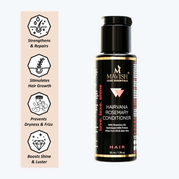 Hairvana Rosemary Hair Conditioner | Mavish luxe Essential | Rosemary Oil, Hydrolyzed Milk Protein, Olive Fruit Oil & Aloe vera | 50ml - Image 2