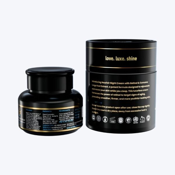 MAVISH Luxe Essentials Nourixir Night Cream-50gm, Retinol, Curcuma Longa Root Extract - Image 4