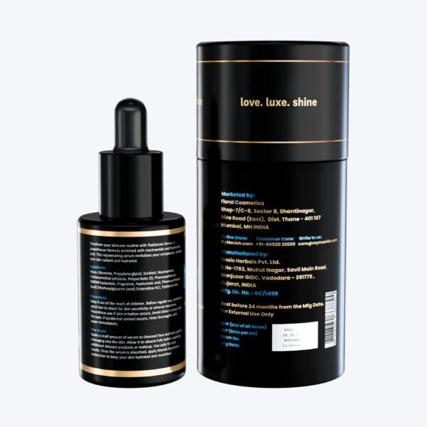 MAVISH Luxe Essentials Radiancea Serum 30 ml | Niacinamide amd Hyaluronic Acid | Men & Women - Image 3