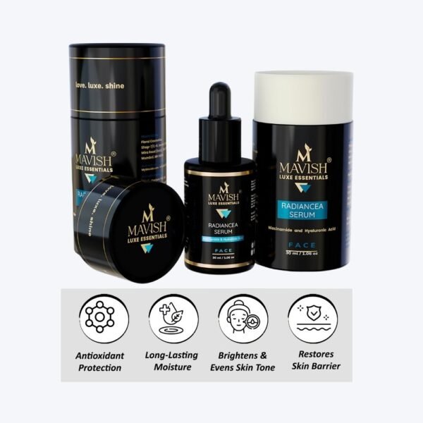MAVISH Luxe Essentials Radiancea Serum 30 ml | Niacinamide amd Hyaluronic Acid | Men & Women - Image 2