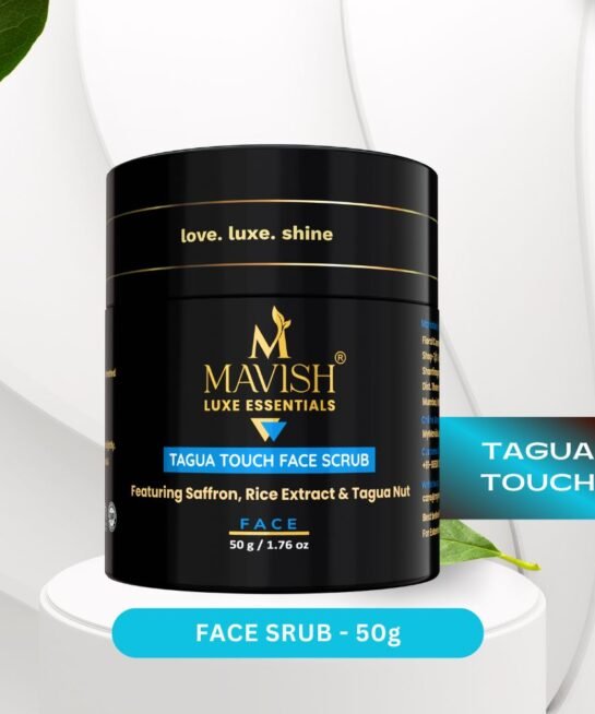 Mavish Luxe Essentials Tagua Touch Face Scrub | Featuring Saffron, Rice Extract & Tagua Nut 50 gm