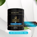 MAVISH’S Vitaluxe DE-TAN Face Mask | Synergistic Blend of Niacinamide, Kaolin With Glycyrrhiza Glabra Root & Extract, Cucumis Sativus Extract & Vitamin E | 50g